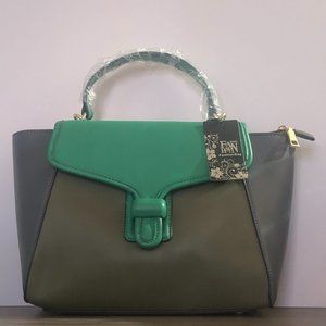 Vegan Grey/Blue Green/Olive Green Color Block Bag